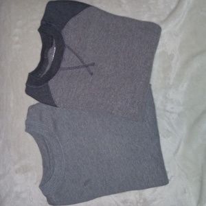 Boys Arizona long sleeve tee and thermal tee, size S -8, gray